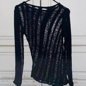 Chic Black Women's Sheer Blouse